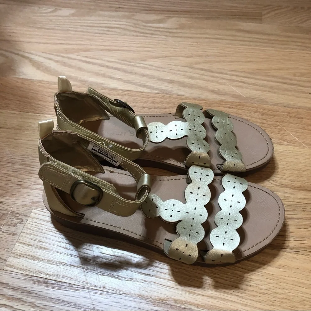 Carter’s Gold Gladiator Sandals Sz 13 Kids Girls Open Toe Shoe